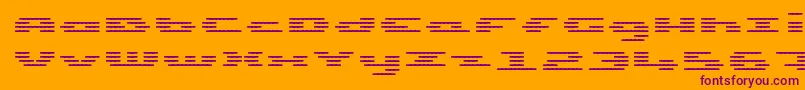 UpTinyLcdFourDecohLight Font – Purple Fonts on Orange Background