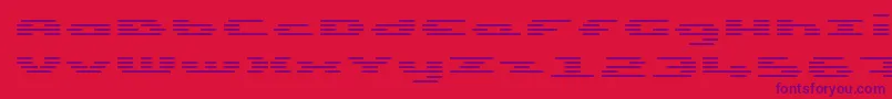UpTinyLcdFourDecohLight Font – Purple Fonts on Red Background
