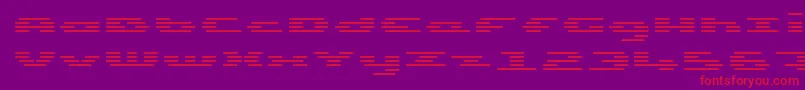 UpTinyLcdFourDecohLight Font – Red Fonts on Purple Background