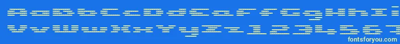 Czcionka UpTinyLcdFourDecohLight – żółte czcionki na niebieskim tle