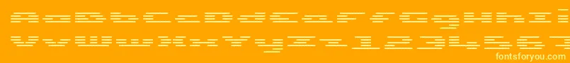 UpTinyLcdFourDecohLight Font – Yellow Fonts on Orange Background