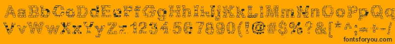 RhBrickhausProtoPlasm Font – Black Fonts on Orange Background