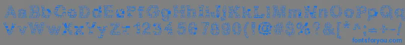 RhBrickhausProtoPlasm-fontti – siniset fontit harmaalla taustalla