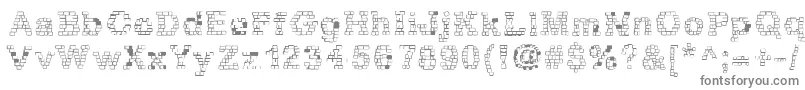 フォントRhBrickhausProtoPlasm – 白い背景に灰色の文字