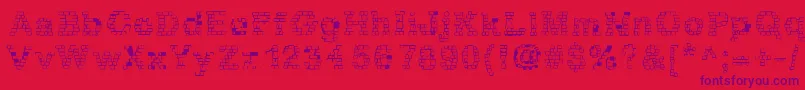 RhBrickhausProtoPlasm Font – Purple Fonts on Red Background