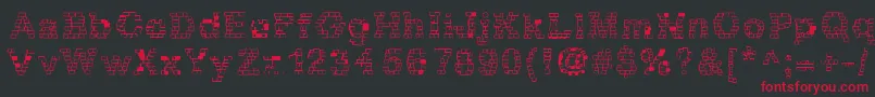 RhBrickhausProtoPlasm Font – Red Fonts on Black Background