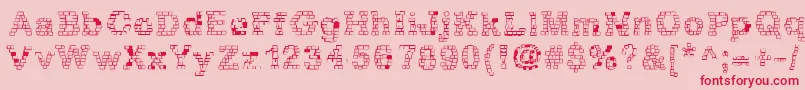 RhBrickhausProtoPlasm Font – Red Fonts on Pink Background