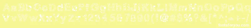 RhBrickhausProtoPlasm Font – White Fonts on Yellow Background