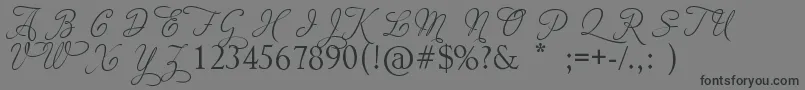 Шрифт AdiosScriptCapsIii – чёрные шрифты на сером фоне