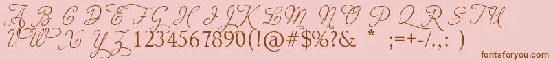 AdiosScriptCapsIii Font – Brown Fonts on Pink Background