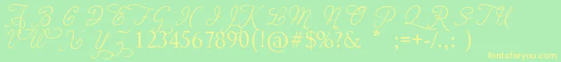 AdiosScriptCapsIii Font – Yellow Fonts on Green Background