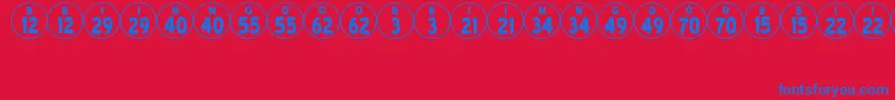 BingoJl-fontti – siniset fontit punaisella taustalla
