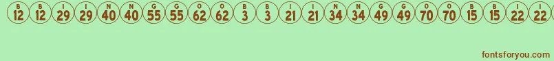 BingoJl-Schriftart – Braune Schriften auf grünem Hintergrund