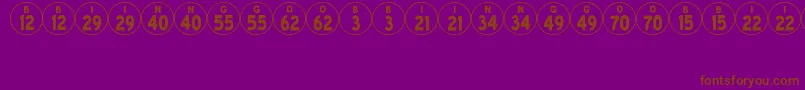 BingoJl-fontti – ruskeat fontit violetilla taustalla