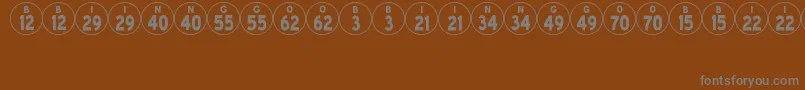 BingoJl-fontti – harmaat kirjasimet ruskealla taustalla