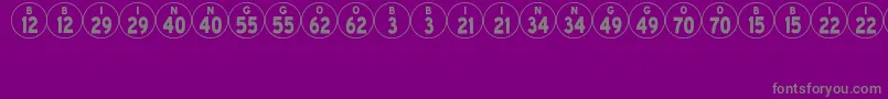 フォントBingoJl – 紫の背景に灰色の文字