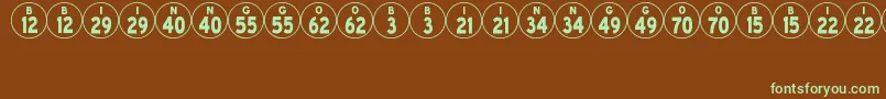 BingoJl-fontti – vihreät fontit ruskealla taustalla