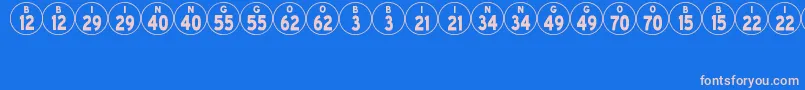 BingoJl-fontti – vaaleanpunaiset fontit sinisellä taustalla