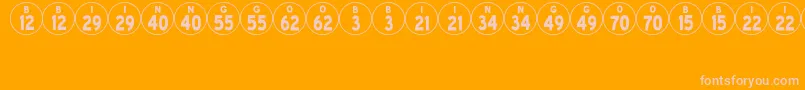 Czcionka BingoJl – różowe czcionki na pomarańczowym tle