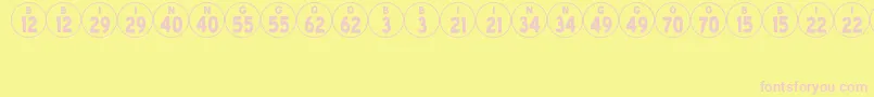 BingoJl-Schriftart – Rosa Schriften auf gelbem Hintergrund