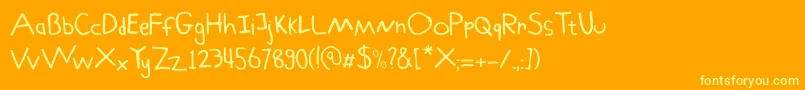 SchoolboySam Font – Yellow Fonts on Orange Background