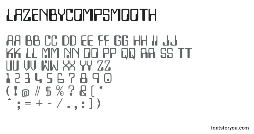 Czcionka Lazenbycompsmooth – alfabet, cyfry, specjalne znaki