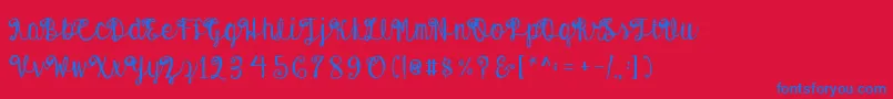 AustieBostEnvelopes Font – Blue Fonts on Red Background