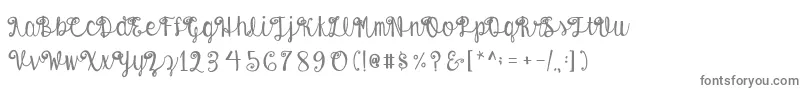 AustieBostEnvelopes-fontti – harmaat kirjasimet valkoisella taustalla