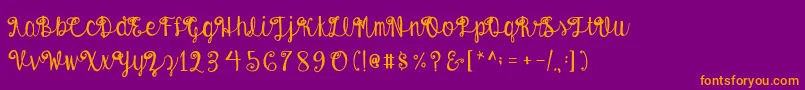 AustieBostEnvelopes Font – Orange Fonts on Purple Background