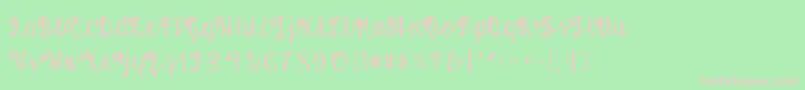 AustieBostEnvelopes-fontti – vaaleanpunaiset fontit vihreällä taustalla