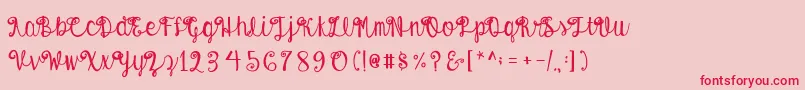 フォントAustieBostEnvelopes – ピンクの背景に赤い文字