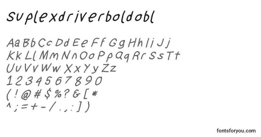 Czcionka Suplexdriverboldobl – alfabet, cyfry, specjalne znaki