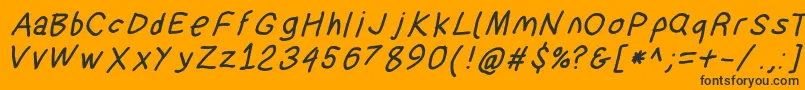 Шрифт Suplexdriverboldobl – чёрные шрифты на оранжевом фоне