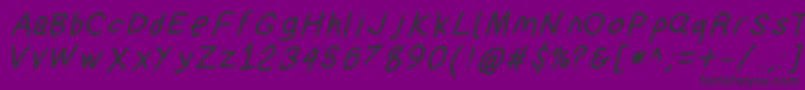 Czcionka Suplexdriverboldobl – czarne czcionki na fioletowym tle