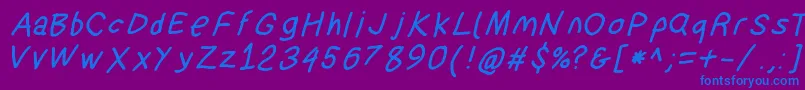 Więcej informacji o czcionce Suplexdriverboldobl Czcionka Suplexdriverboldobl – niebieskie czcionki na fioletowym tle