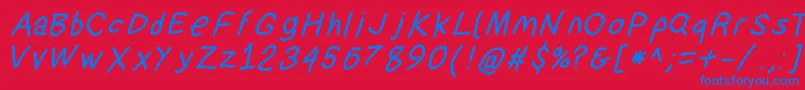 Suplexdriverboldobl Font – Blue Fonts on Red Background