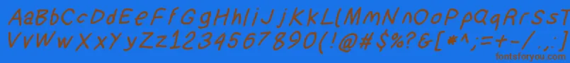 Suplexdriverboldobl Font – Brown Fonts on Blue Background