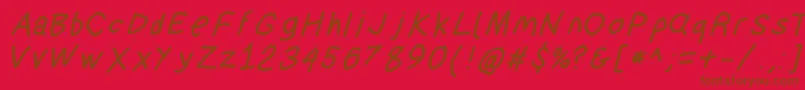 Suplexdriverboldobl Font – Brown Fonts on Red Background