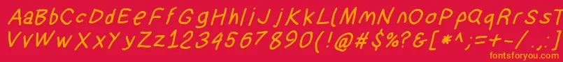 Suplexdriverboldobl Font – Orange Fonts on Red Background