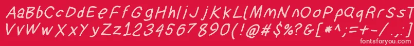 Suplexdriverboldobl Font – Pink Fonts on Red Background