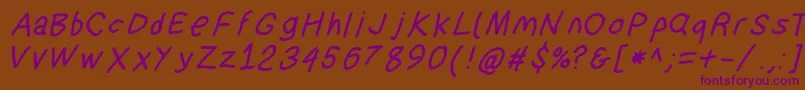 Suplexdriverboldobl Font – Purple Fonts on Brown Background