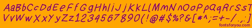 Suplexdriverboldobl Font – Purple Fonts on Orange Background