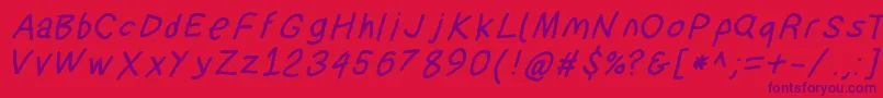 Suplexdriverboldobl Font – Purple Fonts on Red Background