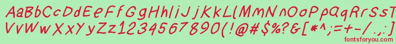 Suplexdriverboldobl Font – Red Fonts on Green Background