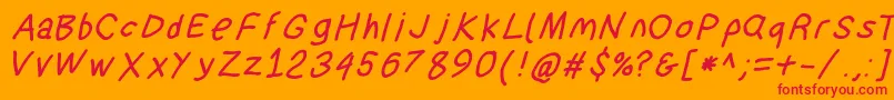 Suplexdriverboldobl Font – Red Fonts on Orange Background
