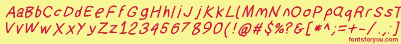 Suplexdriverboldobl Font – Red Fonts on Yellow Background