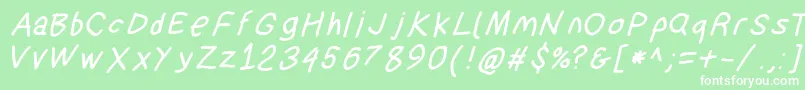 Suplexdriverboldobl Font – White Fonts on Green Background