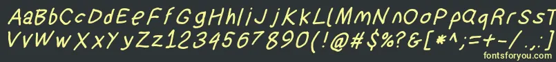 Suplexdriverboldobl Font – Yellow Fonts on Black Background