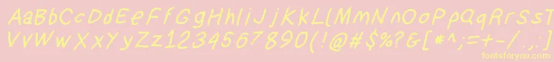 Suplexdriverboldobl Font – Yellow Fonts on Pink Background