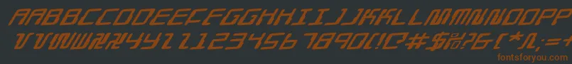 Шрифт DroidLoverExpandedRotalic – коричневые шрифты на чёрном фоне